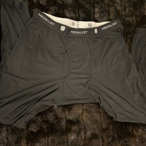 Medalist Men’s Thermal Long Underwear Pants XL Black Base Layer Stretch